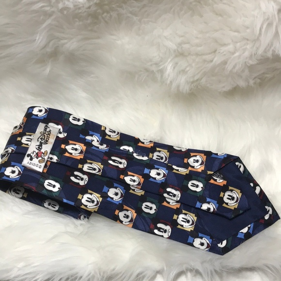Disney World Mickey Mouse Dark Blue Tie Silk - Picture 3 of 5